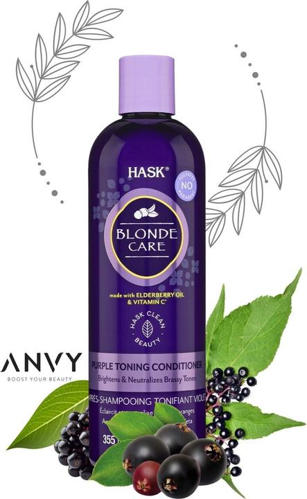 Produktbild Hask BLONDE CARE purple toning conditioner 355 ml (355 ml)