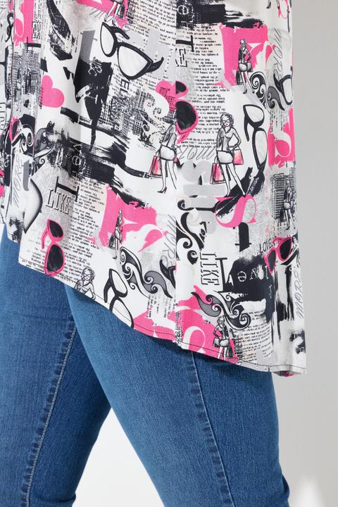 Produktbild Miamoda Bluse, A-Linie, Brillenmuster, Langarm (50)
