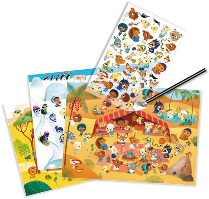 Actual product image Djeco Abziehbilder Savanne, Wüste, Nordpol (90 Sticker)