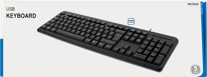 Produktbild Deltaco TB-53 - Standard - Verkabelt - USB - QWERTY - Schwarz (Eng. Int., Kabelgebunden)