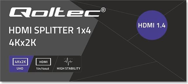 Produktbild Qoltec 51798 Aktiver HDMI-Splitter 4 x HDMI 4K x 2K | 3 4 Gbit/s