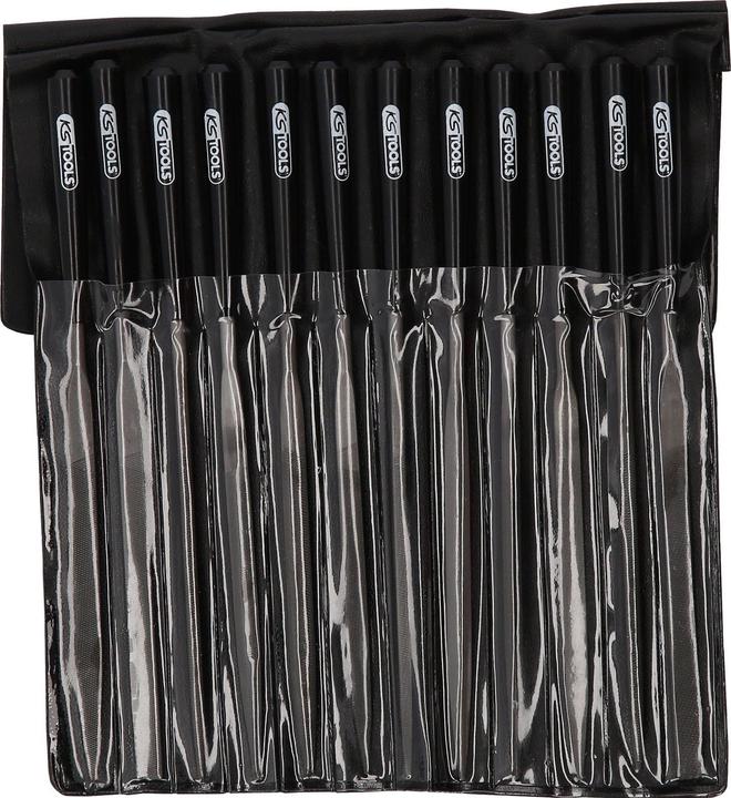 Produktbild KS Tools Nadelfeilen-Satz mit Kunststoffheft. 12-tlg. 140.3 (Hieb 3, 90 mm)
