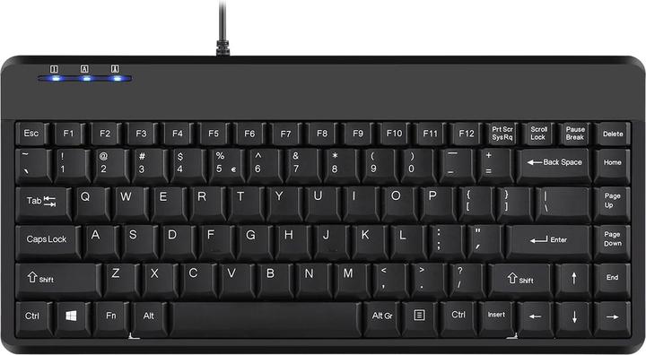 Perixx PERIBOARD-409 H, US, Mini USB-Tastatur, 2 Hubs, schwarz (US-Layout) (US, Kabelgebunden)
