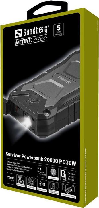 Image du produit Sandberg Survivor (20000 mAh, 30 W, 74 Wh)