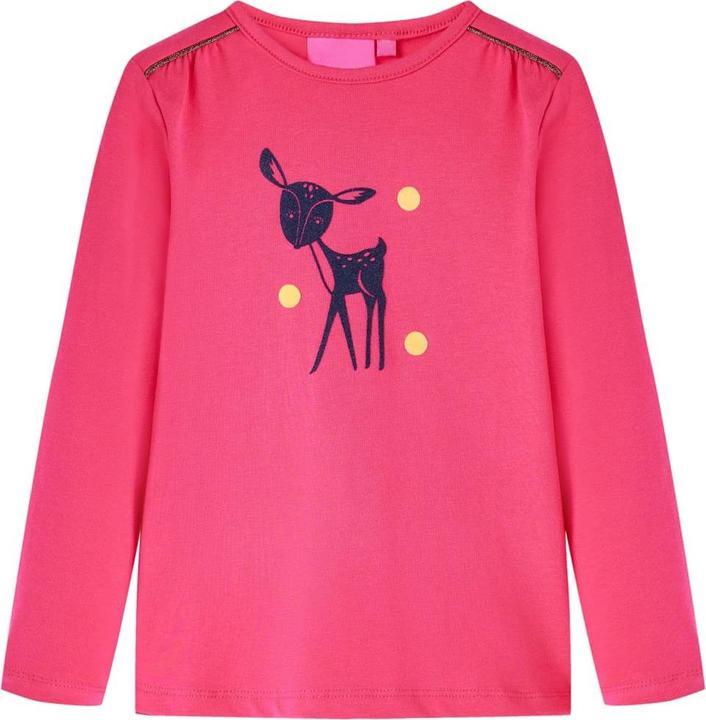 Immagine prodotto VidaXL Camicia a maniche lunghe per bambini rosa brillante 128,Materiale: 95 % cotone (128)
