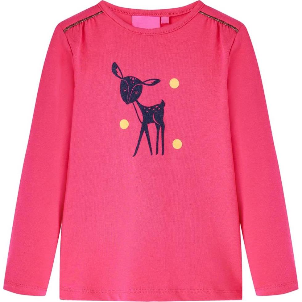 VidaXL, Unisex, Shirt, Kinder-Langarmshirt Knallrosa 92,Material: 95 % Baumwolle. 5, Rosa, (92)