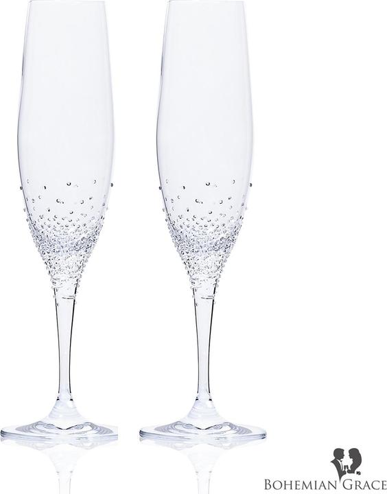 Immagine prodotto Bohemian Grace Bicchiere da champagne con elementi Swarovski (22 cl, 2 Occhiali, Bicchieri da champagne)