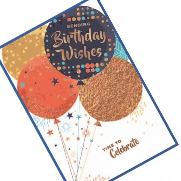 Produktbild Simon Elvin Ballons Grusskarte Sending Birthday Wishes Time To Celebrate 6erPack Karton (6 Stk.)
