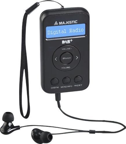 Majestic New RT-196 DAB Personal Digital Radio Black (DAB+, DAB, FM, PLL)