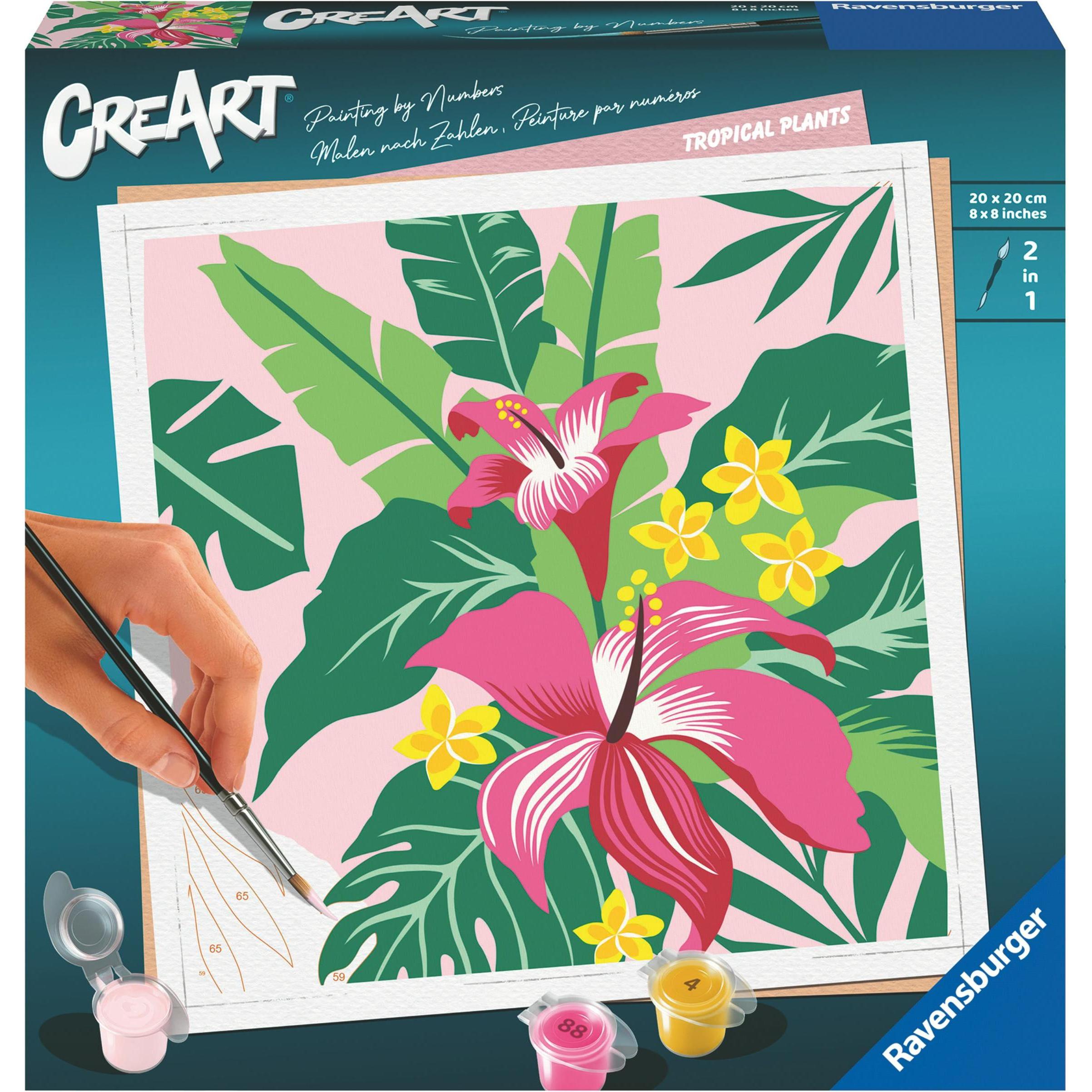 Ravensburger CreArt - Malen nach Zahlen 23728 - Tropical Plants - ab 12 Jahren