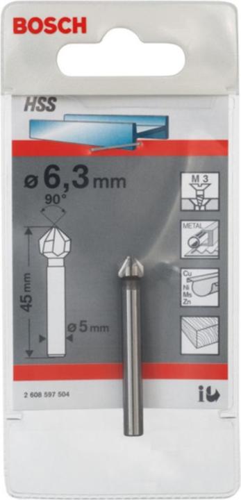 Produktbild Bosch Professional Zubehör PRO Soft Metal HSS Kegelsenker, 6,3 x 45 mm, M3 (6.3 mm)