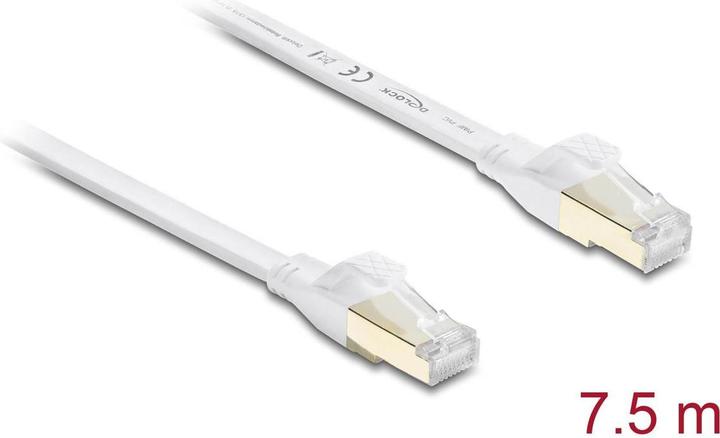 Produktbild Delock RJ45 Flachband Patchkabel Cat.8.1 U/FTP bis 40 Gbps 7,5 m weiss (81029) (U/FTP, CAT8.1, 7.50 m)