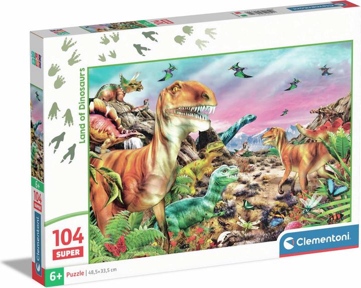 Immagine prodotto Clementoni Puzzle Super Colour Land of the Dinosaurs, 104 pezzi. (104 pezzi)