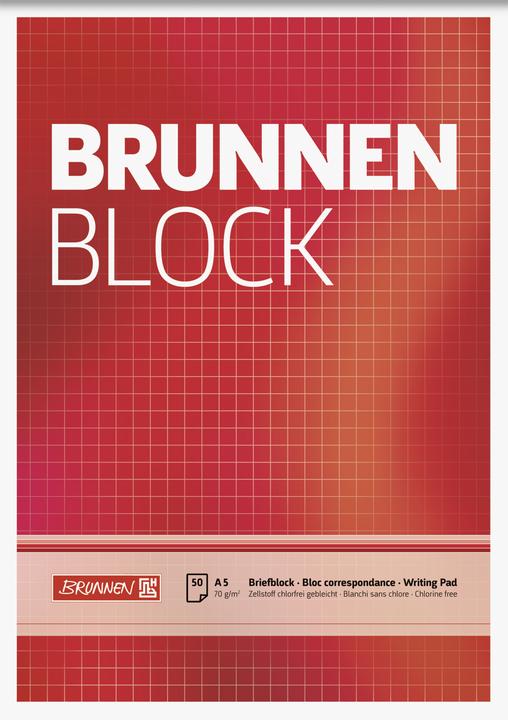 Productafbeelding Brunnen Blocnote A5 70g/m² geblokt 50 vellen (A5, Gecontroleerd, Softcover)