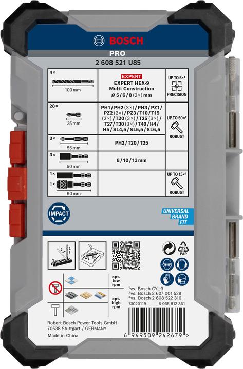Actual product image Bosch Professional Zubehör PRO Impact Screwdriver Bits and Multi Construction Drill Mixed Set, 40 pcs.