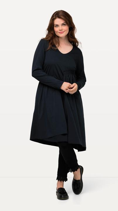 Actual product image Ulla Popken Eco Cotton Asymmetric Cross Seam Long Sleeve Dress (46, 48)
