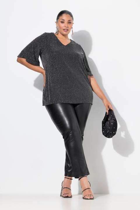 Produktbild Ulla Popken Lederoptik-Hose, Kunstleder, Slim, Stretch, Elastikbund (42)