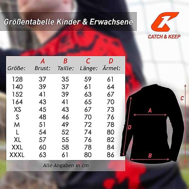 Image du produit Catch & Keep Maillot de gardien de but Protection Gr. L Rouge-Noir Maillot de gardien de football Haut (L)