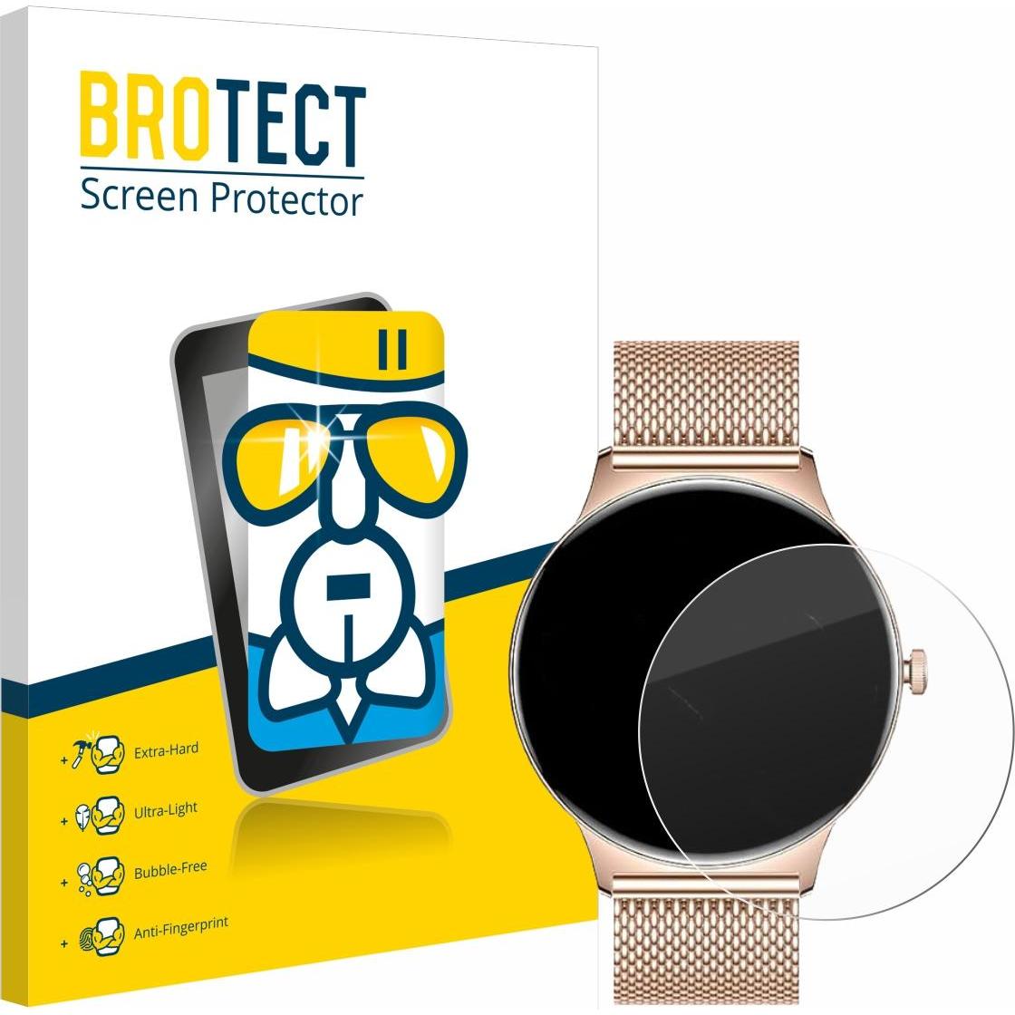 BROTECT Schutzglas Schutzfolie Displayschutz Display Schutz Glas Folie klar, Smartwatch Schutzfolie, Transparent