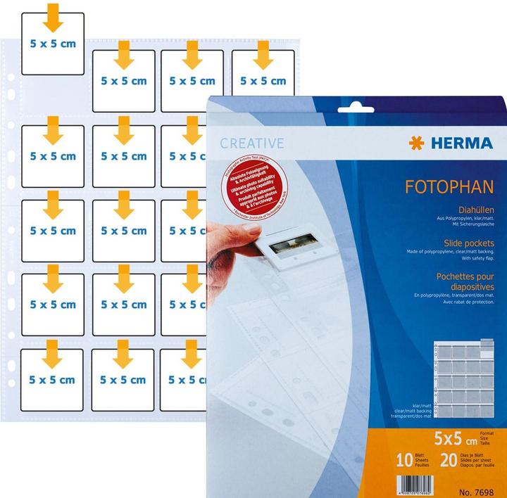 Image du produit Herma Pochettes pour diapositives (A4, 1 x)
