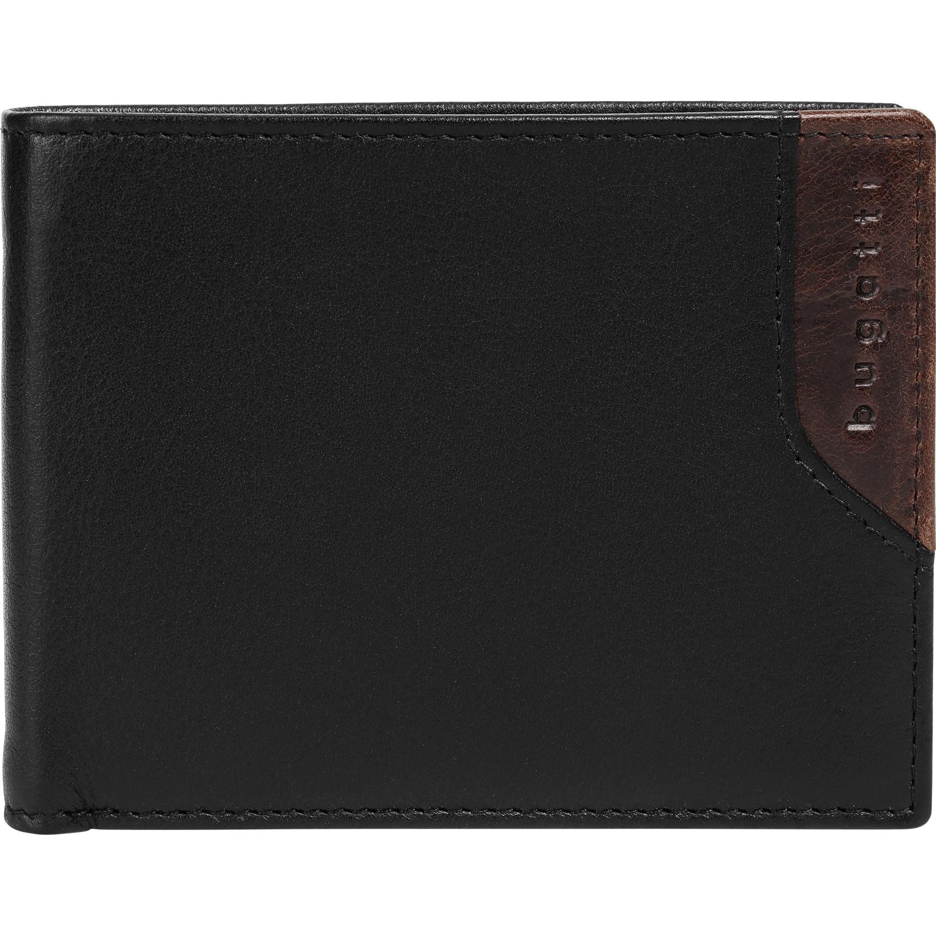 Bugatti, Herren, Portemonnaie, Geldbörse CORSO DELUXE, Schwarz
