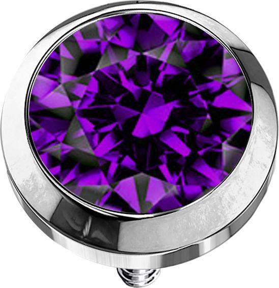 Immagine prodotto Star Piercing Ancora dermica in argento con cristallo di tanzanite (senza ottone, Titanio)