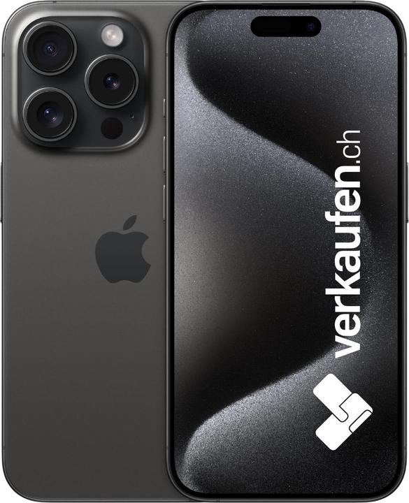 verkaufen.ch iPhone 15 Pro (128 GB, Black Titanium, 6.10", 48 Mpx, SIM + eSIM, A / Wie neu)