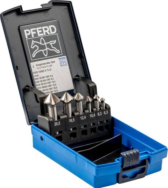 Image du produit Pferd Jeu de fraises coniques à lamer HSSE DIN 335 C90° 6pcs. (16,5 mm)