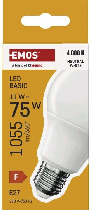 Image du produit Emos LED BASIC A60 11W(75W) 1055lm E27 NW (E27, 1055 lm, 1x)