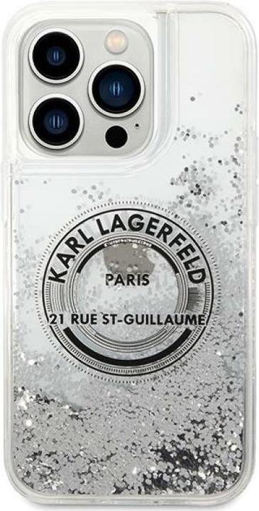 Actual product image Karl Lagerfeld KLHCP14XLCRSGRS iPhone 14 Pro Max 6.7" silver / silver hardcase Liquid Glitter RSG (Apple iPhone 14 Pro Max)