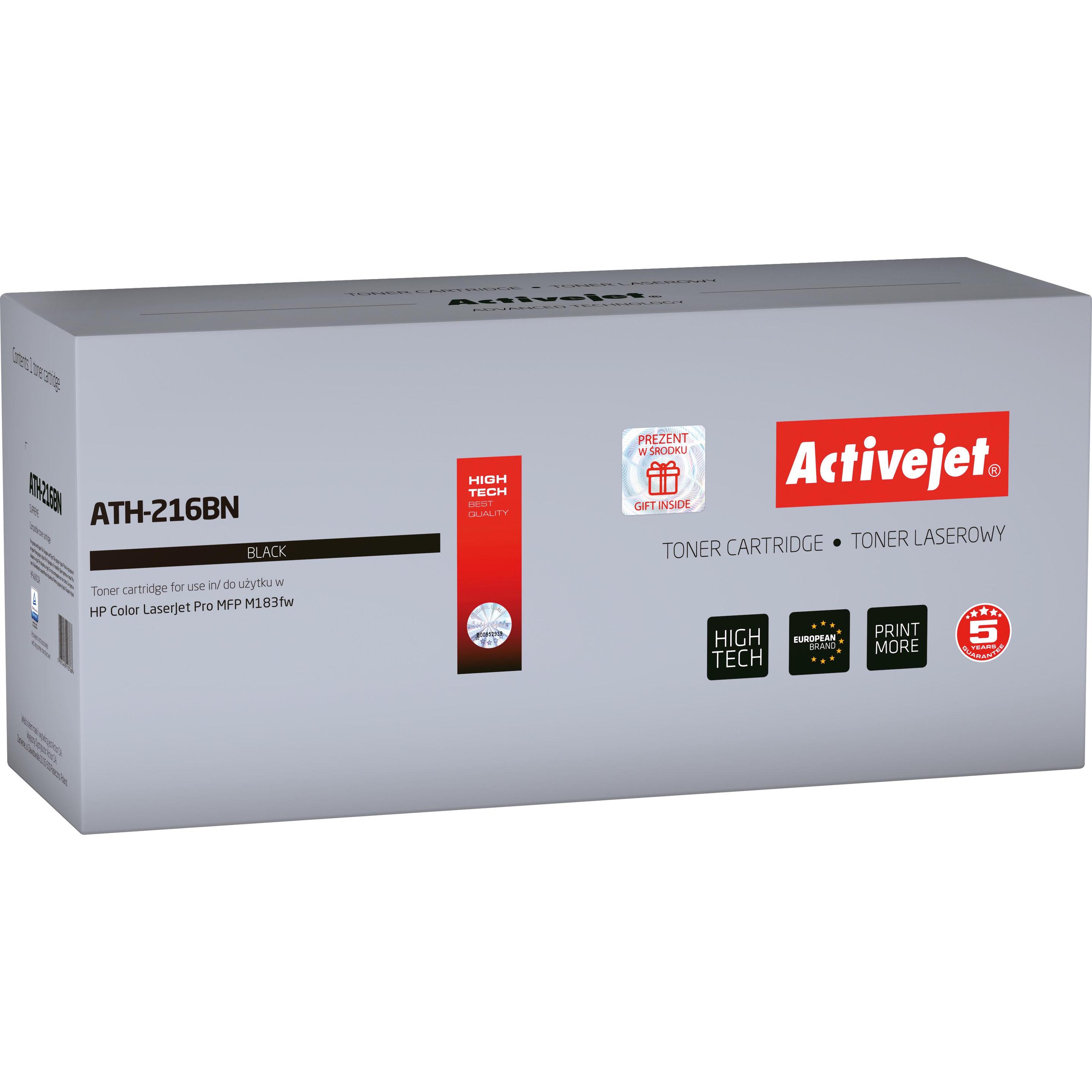 Activejet, Toner, ATH-216BN Tonerkartusche für HP Drucker, Ersatz für HP W2410A Supreme, mit Chip (BK)