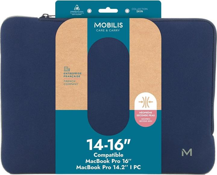 Produktbild Mobilis Skin Sleeve 14-16 - Navy Blue and Grey (16")
