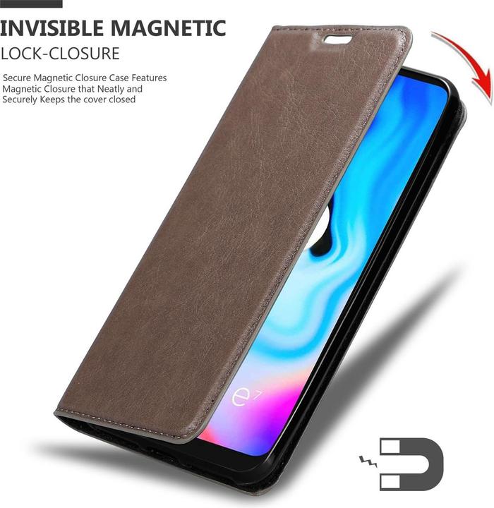 Actual product image Cadorabo Book Invisible Magnet Cover (Motorola Moto E7 Plus)