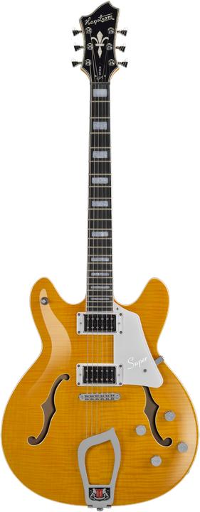 Hagstrom Guitare électrique, Super Viking, Dandy Dandelion Flame (Guitare semi-acoustique)