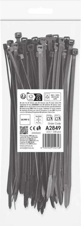 Actual product image Emos Cable tie 200×4,8, black, 100 pcs (200 mm, 100 pcs.)