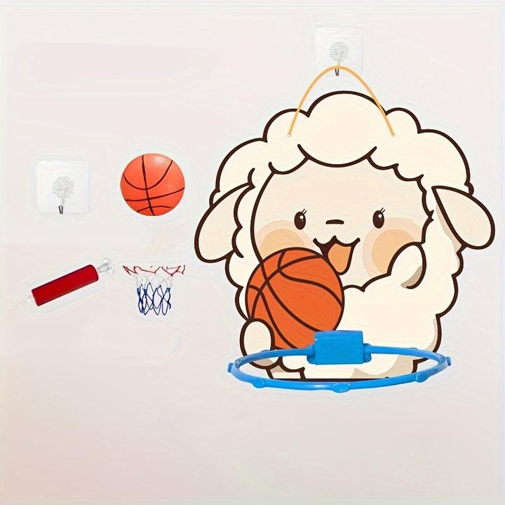 Image du produit Activity Board Mini paniers de basket-ball avec motifs d'animaux pour enfants : éléphants, moutons, tigres