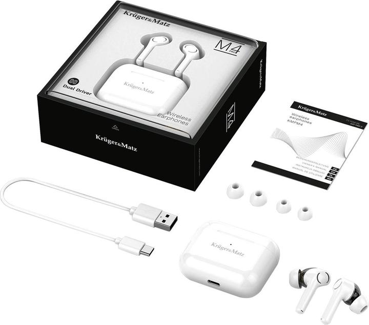 Image du produit Krüger&Matz Écouteurs intra-auriculaires Dual Driver M4 PRO Bluetooth TWS (5 h, Sans fil)