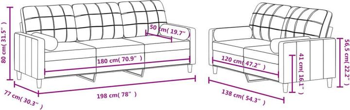 Produktbild vidaXL Sofagarnitur (2-Sitzer, 3-Sitzer, Polstergruppe)