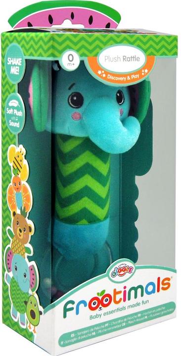Actual product image Kids Euroswan Melany Melephant Frootimals plush rattle blue/pink