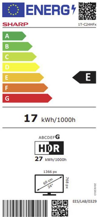 Energie-Label Sharp 24HF2265E (24", LED, HD)