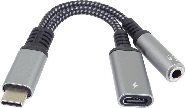 Actual product image PremiumCord Redukce USB-C /3, jack s DAC chipem + USB-C pro nabÃjenÃ (0.13 m)