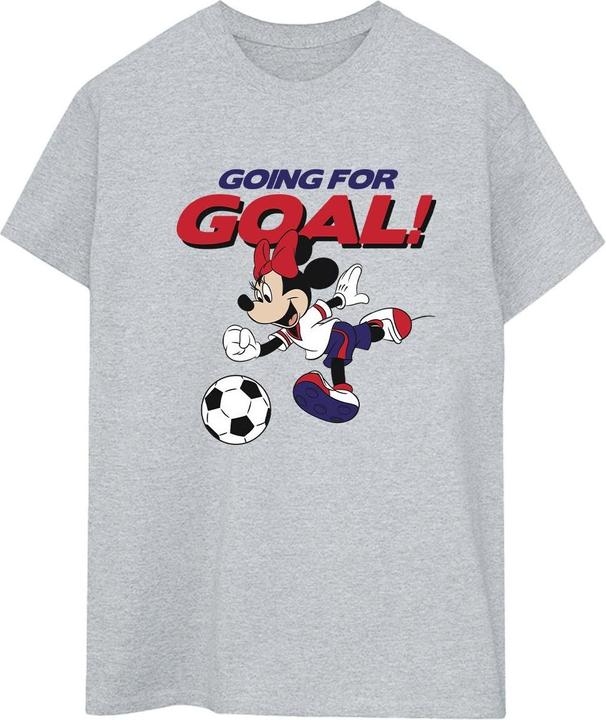 Actual product image Disney Womens/Ladies Minnie Mouse Going For Goal Cotton Boyfriend T-Shirt (XL)