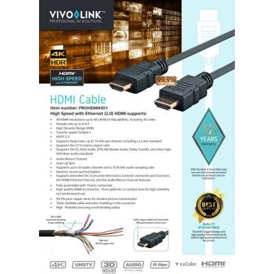 Thumbnail - Vivolink HDMI (Typ A) — HDMI (Typ A) (1 m, HDMI), Video Kabel