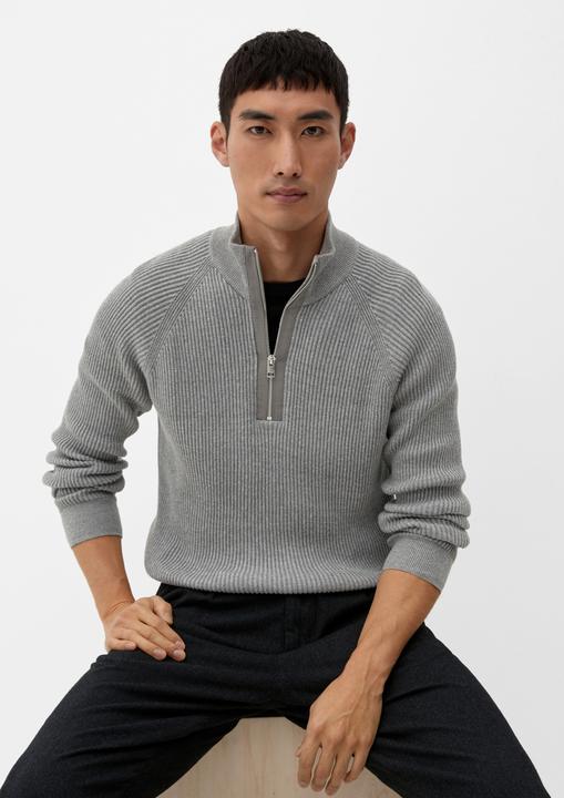 Produktbild s.Oliver Strickpullover Strickpullover mit Half-Zip (M)