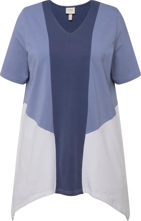 Immagine prodotto Ulla Popken T-shirt di cotone biologico con orlo a punte, scollatura a V e mezze maniche (46, 48)