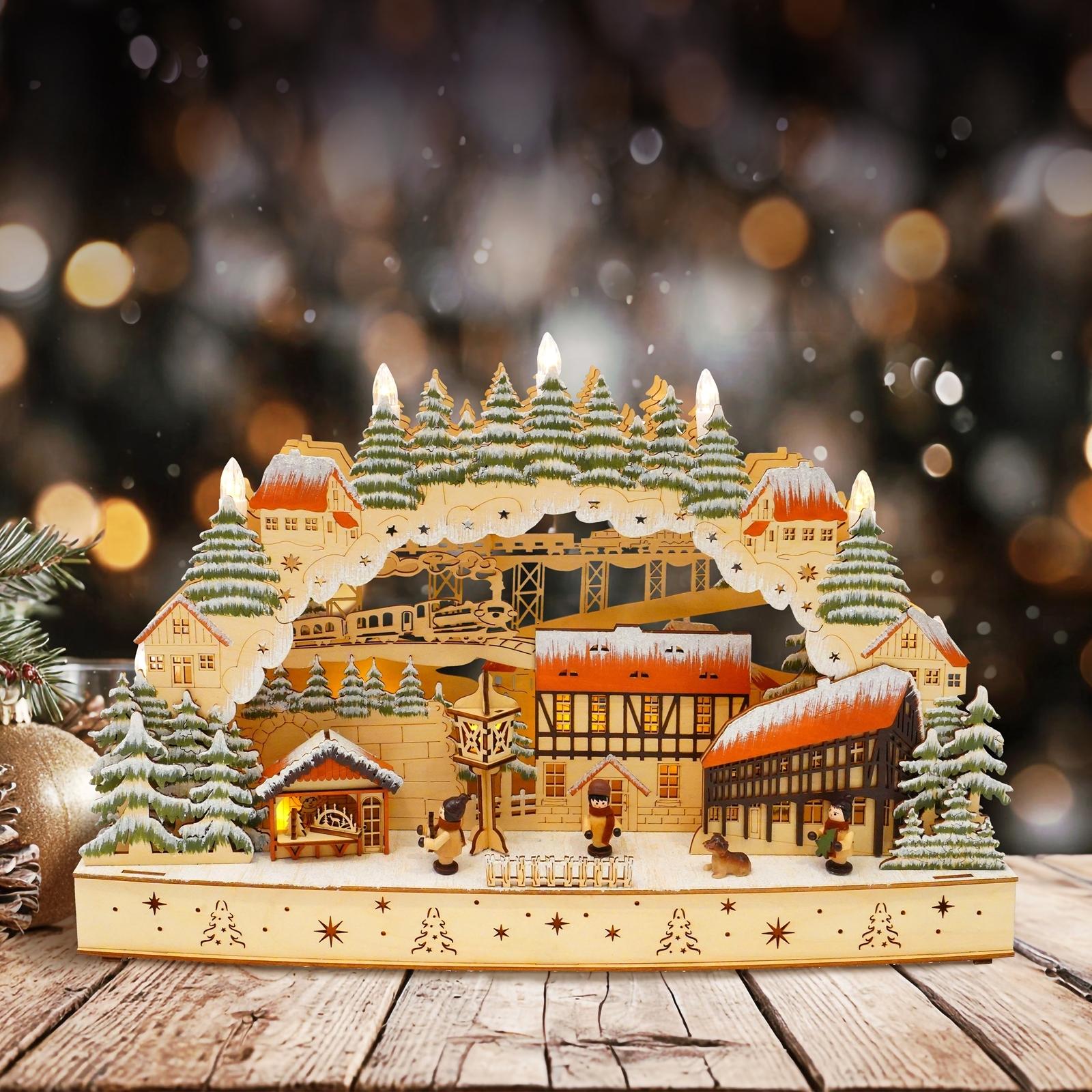 Thumbnail - HTI-Living, Weihnachtsbeleuchtung, LED Schwibbogen Fachwerkhäuser