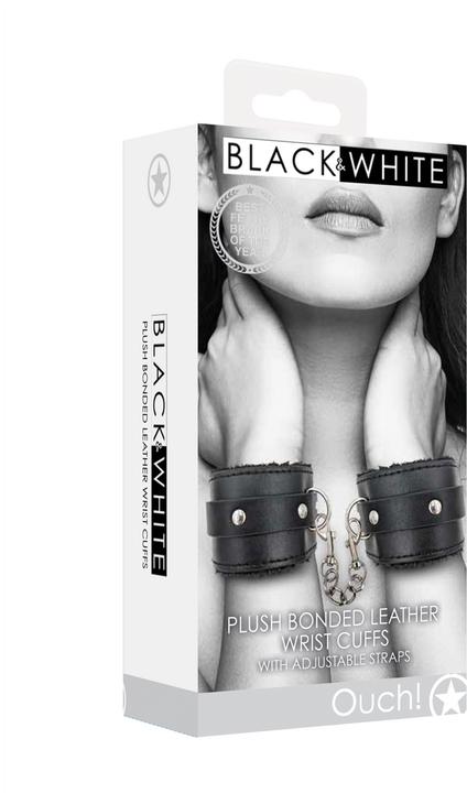 Produktbild Ouch! Plush Bonded Leather Hand Cuffs - With Adjustable Straps