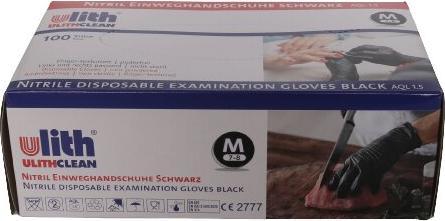 Fripac Ulith Nitril-Handschuhe ungepudert, Grösse M, Box à 100 Stück, schwarz