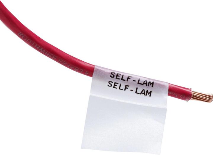 Actual product image Brady THT-75-427-3, self-laminating vinyl, white/transparent, 25.4 x 19.05(57.15)mm, permanent, 2-bah (2.54 cm)