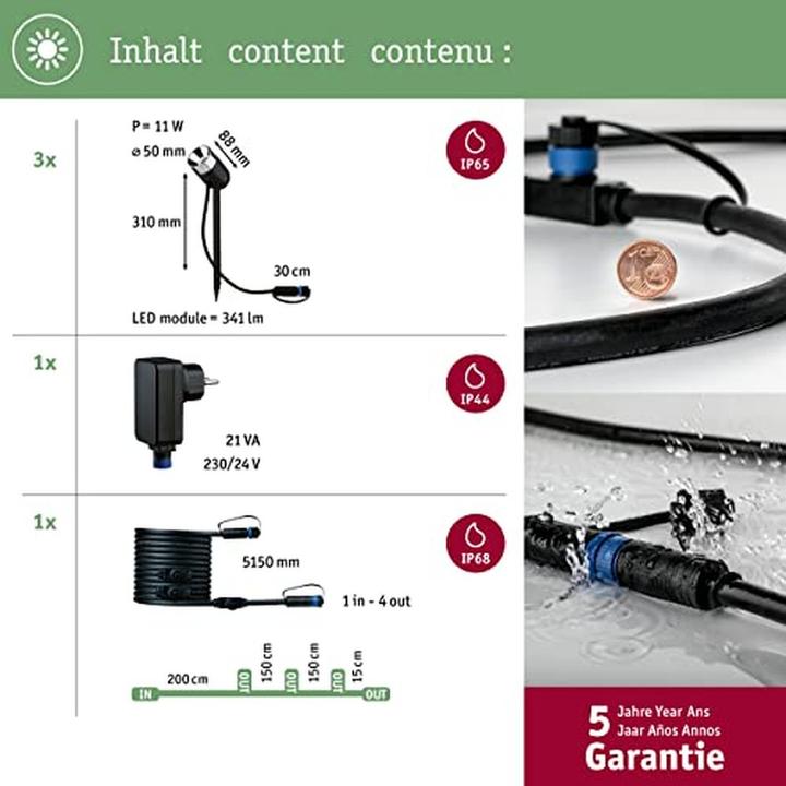 Produktbild Paulmann Outdoor Plug & Shine Zigbee Pike Starterset (330 lm, IP44)
